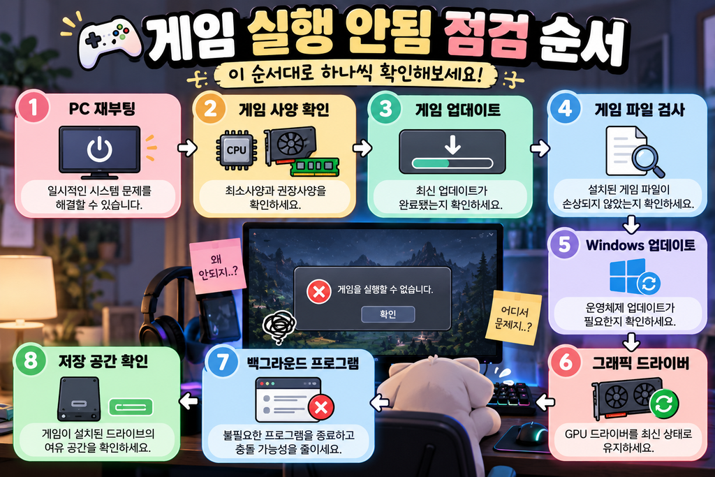 게임 실행 안됨 원인별 점검 순서