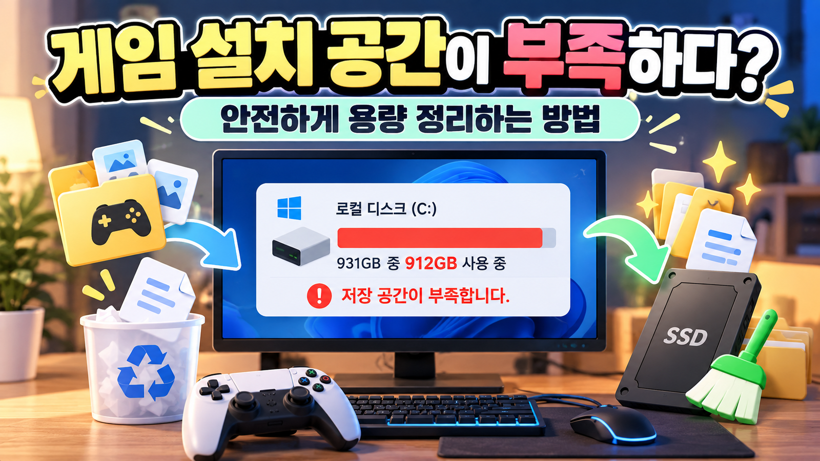게임 용량 부족 해결을 위한 저장 공간 정리 방법