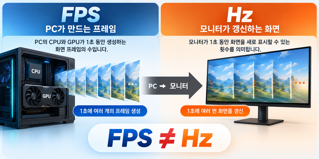 게임 FPS 뜻과 모니터 주사율 차이
