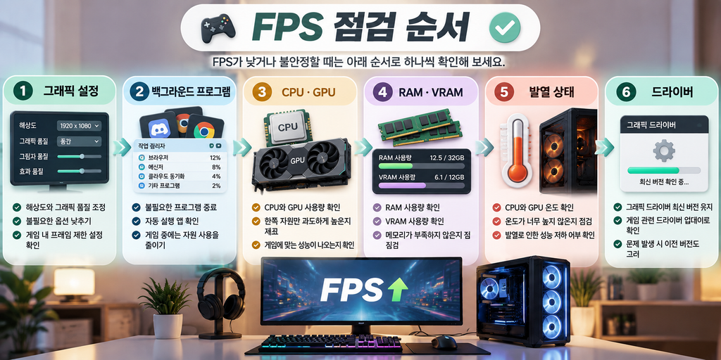 게임 FPS 뜻과 FPS가 낮을 때 성능 점검 순서