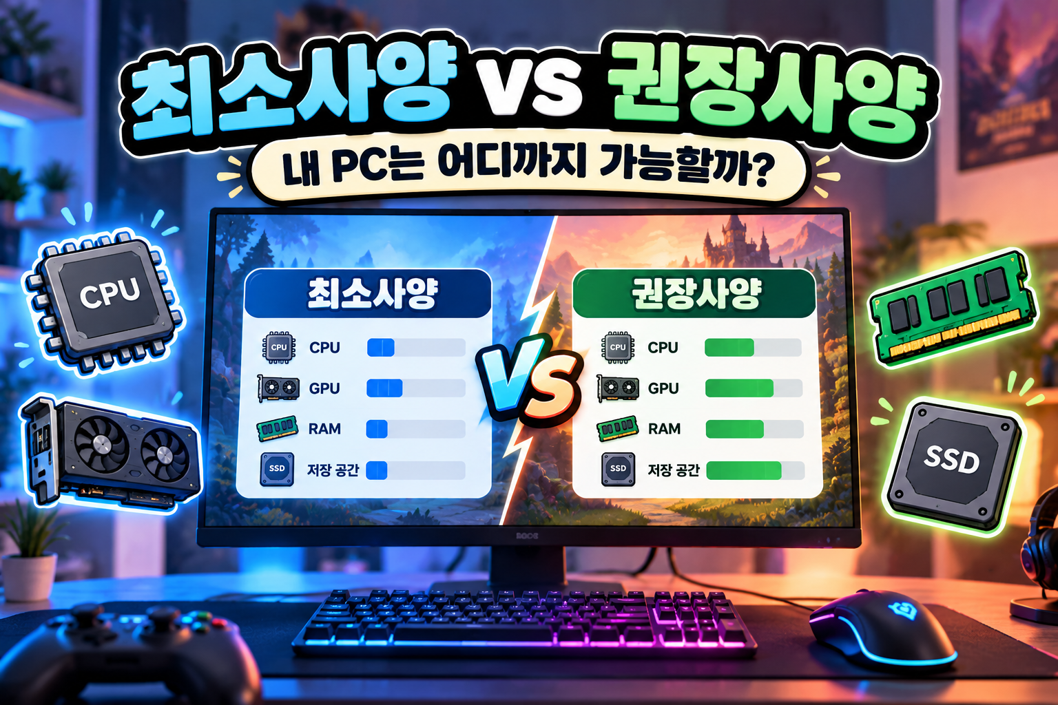 게임 권장사양과 최소사양 차이 알아보기